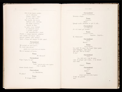 Librettó: Tosca, Giacomo Puccini, Ricordi kiadás, Olaszország alkotó: Italian School