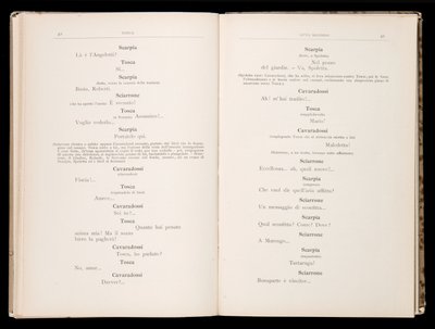 Librettó: Tosca, Giacomo Puccini, Ricordi Edition, Olaszország alkotó: Italian School