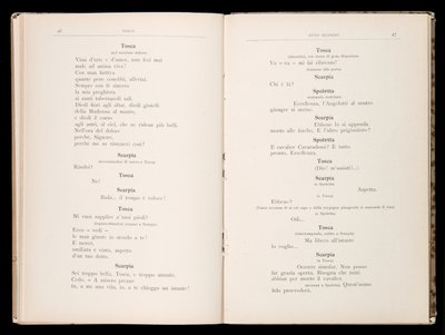 Librettó: Tosca, Giacomo Puccini, Ricordi Edition, Olaszország alkotó: Italian School