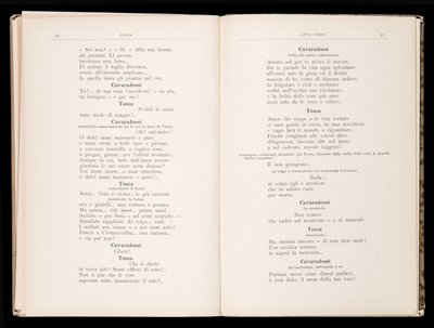 Librettó: Tosca, Giacomo Puccini, Ricordi Edition, Olaszország alkotó: Italian School