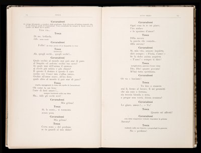 Librettó: Tosca, Giacomo Puccini, Ricordi Edition, Olaszország alkotó: Italian School