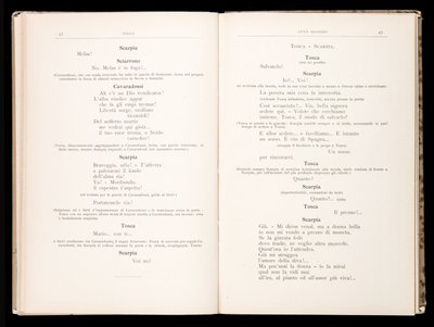 Librettó: Tosca, Giacomo Puccini, Ricordi kiadás, Olaszország alkotó: Italian School