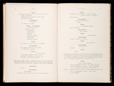 Librettó: Tosca, Giacomo Puccini, Ricordi kiadás, Olaszország alkotó: Italian School