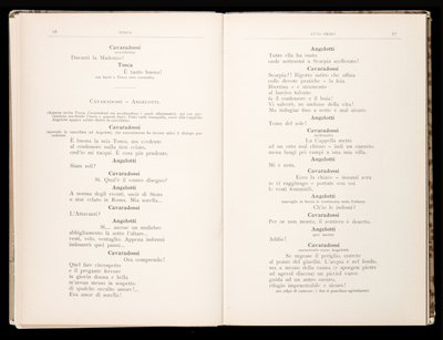 Librettó: Tosca, Giacomo Puccini, Ricordi kiadás, Olaszország alkotó: Italian School