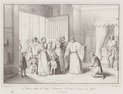 Francesco Foscari dózsa utolsó búcsúja fiától, Jacopotól alkotó: Italian School
