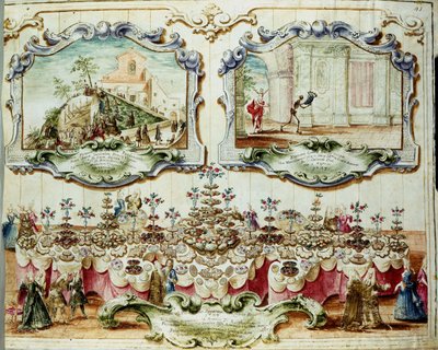 Ebéd a bolognai nemesség tiszteletére Szent Bertalan (vagy Bartholomew) ünnepére. 1723. Archivio di Stato di Bologna. alkotó: Italian School