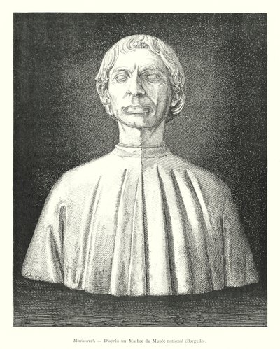 Machiavelli, Márvány után a Nemzeti Múzeumból, Bargello (metszet) alkotó: Italian School