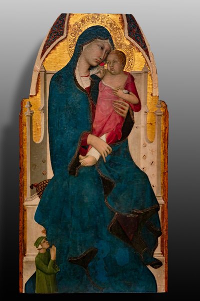 Madonna a gyermekkel és az adományozóval, a 14. század második évtizede (tempera, tábla) alkotó: Italian School