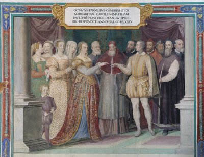 Ottavio Farnese és Osztrák Margit, V. Károly lánya, III. Farnese Pál pápa házassága alkotó: Italian School
