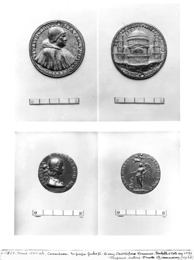 II. Julius pápát (1443-1513) ábrázoló érmek Szent Péterrel Caradossotól és Isabella dEste-től (1474-1539), Gian Cristoforo Romano (1465-1512) (fém) alkotó: Italian School