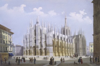 Milánói dóm a Milánó és környéke felől alkotó: Italian School