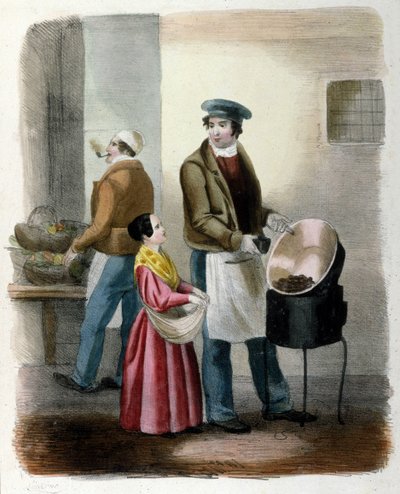 Milánói Metier: gesztenyeárus. alkotó: Italian School