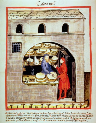 Nova 2644 fol.60v Tacuinum Sanitatis érett sajtja alkotó: Italian School