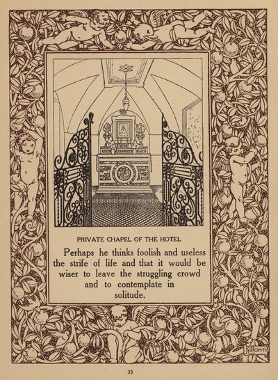 Oldal a San Domenico Palace Hotel, Taormina prospektusából (litho) alkotó: Italian School