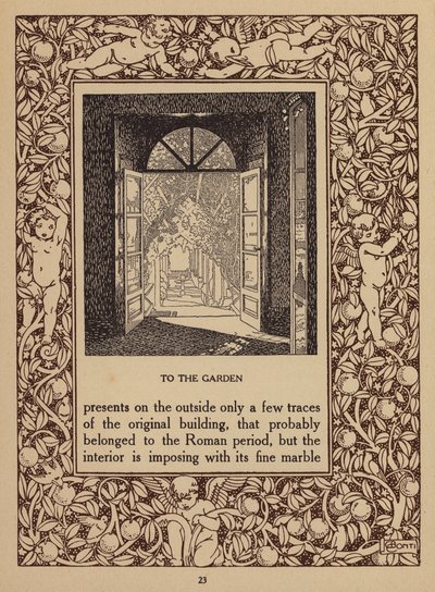 Oldal a San Domenico Palace Hotel, Taormina prospektusából (litho) alkotó: Italian School