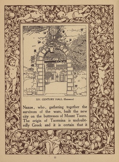Oldal a San Domenico Palace Hotel, Taormina prospektusából (litho) alkotó: Italian School