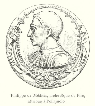 Philippe de Medici, archèveque de Pise, Pollaiuolo attribútuma (metszet) alkotó: Italian School