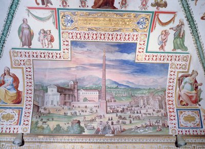 Piazza del Popolo, V. Sixtus pápa uralkodása alatt alkotó: Italian School