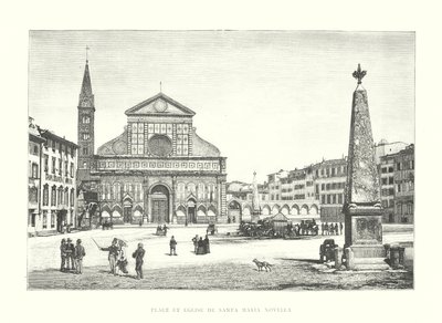 Santa Maria Novella tér és templom (metszet) alkotó: Italian School