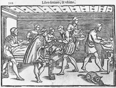 A koponya trepanálását ábrázoló tábla alkotó: Italian School