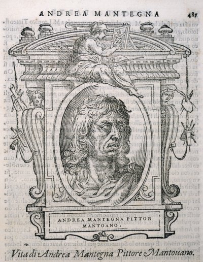 Andrea Mantegna (kb.1430-1506) portréja a Vasaris Lifes of the Artists-ből, először 1550 alkotó: Italian School