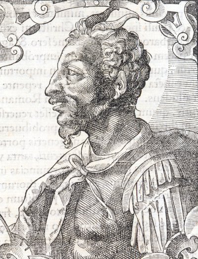 Attila portréja Bernardino Corio „Elogia Virorum Illustris” című művéből, Milánó 16. század. alkotó: Italian School