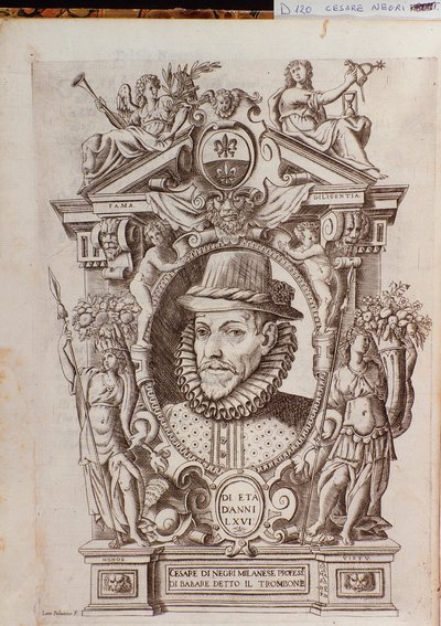 Cesare Black Il Trombone (1536-1604) olasz táncos portréja alkotó: Italian School