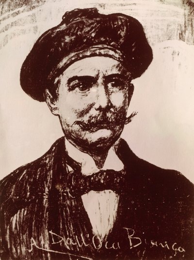 Emilio Salgari portréja (litho) alkotó: Italian School