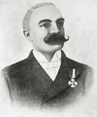 Emilio Salgari portréja (litho) alkotó: Italian School