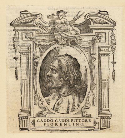 Gaddo Gaddi olasz festő és Firenze mozaikművész portréja gótikus művészeti stílusban, 1239-1312 körül alkotó: Italian School