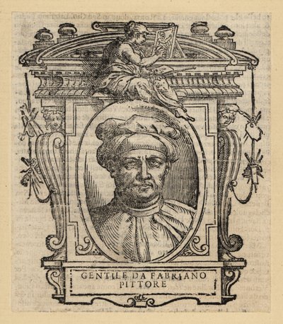 Gentile da Fabriano olasz festő portréja, nemzetközi gótikus stílusban, 1370-1427 körül alkotó: Italian School