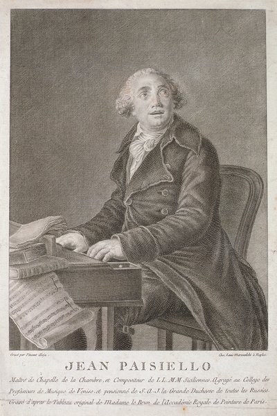 Giovanni Paisiello (1782-1840) portréja, metszett Vincent Aloja alkotó: Italian School
