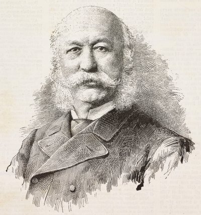 Girolamo Cantelli (1815-1884), olasz hazafi és politikus portréja, metszet Baroni és Gardelli fényképéből, a L