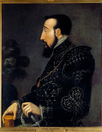 Henrik francia király (1519-1559) portréja Az olasz iskola festménye. 16. század. V 0,58x0,46 m Chantilly, Conde múzeum alkotó: Italian School