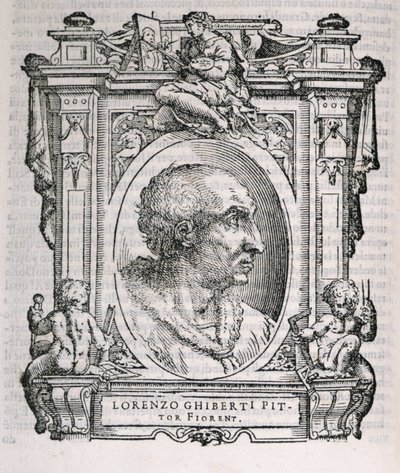 Lorenzo Ghiberti (1378-1455) portréja a Vasaris Lifes of the Artists-ből, először 1550-ben jelent meg alkotó: Italian School