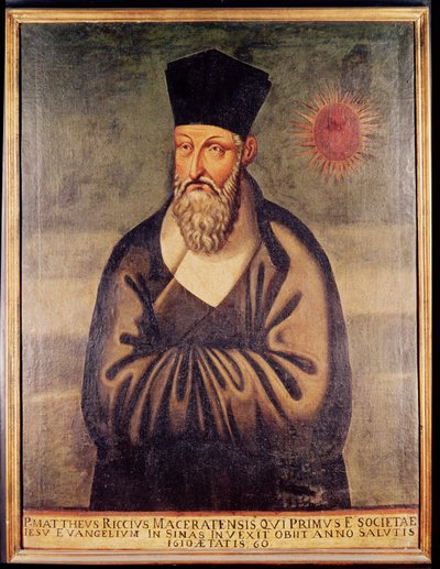 Matteo Ricci (1552-1610) olasz misszionárius, a kínai jezsuita misszió alapítója portréja (panel) alkotó: Italian School