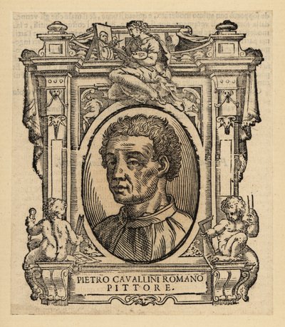 Pietro Cavallini, a késő középkori olasz festő és mozaiktervező portréja alkotó: Italian School