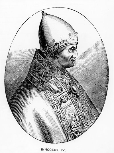 IV. Innocent pápa (†1254) portréja, illusztrációja a Tudomány és irodalom a középkorban és a reneszánszban, írta és metszett Paul Lacroix, 1878 alkotó: Italian School