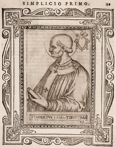 Simplicius pápa portréja, 1760 körül (metszet) alkotó: Italian School