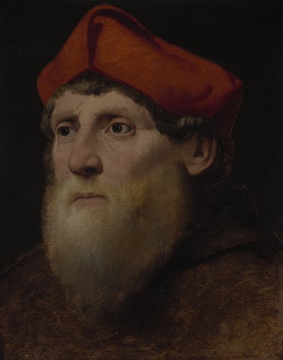 Egy szakállas prelátus portréja, 1520-40 körül alkotó: Italian School