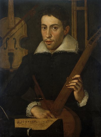 Zenész portréja, c. 1570-1590 alkotó: Italian School
