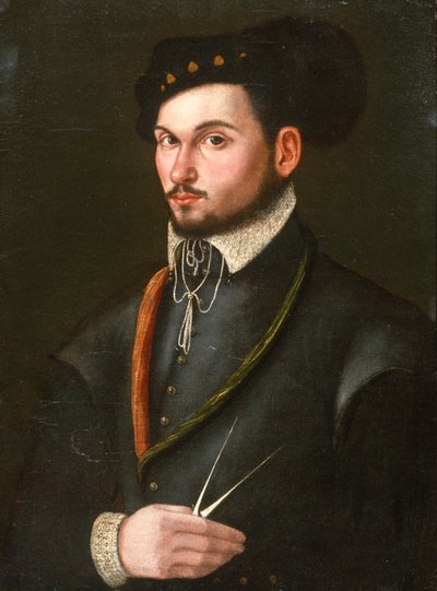 Egy navigátor portréja elválasztóival, hogy kiszúrja a pályát, 1560 körül alkotó: Italian School