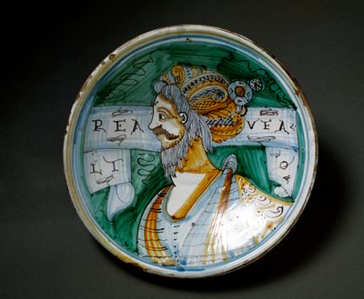 Egy turbános férfi portréja. Az olaszországi Viterbóban gyártott kerámialemez. 17. századi Firenze, Museo Nazionale del Bargello alkotó: Italian School