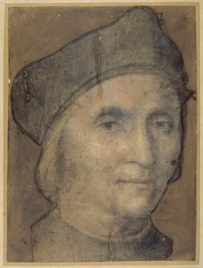Egy elöljáró portréja, 1510 körül (fekete-rózsa színű kréták) alkotó: Italian School