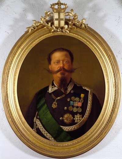 Vittorio Emanuele olasz király portréja (Victor Emmanuel) (Victor-Emmanuel) (1820-1870) Névtelen festmény. 19. század Magángyűjtemény - II. Viktor Emanuel (Vittorio Emanuele II) (1820-1870) olasz király portréja. Névtelen festmény alkotó: Italian School
