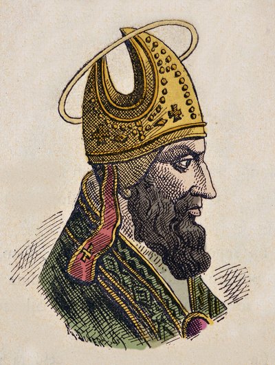 Sylvestre Ier pápa portréja (Silvestre vagy Sylvester vagy Silvestro) (314-335) alkotó: Italian School