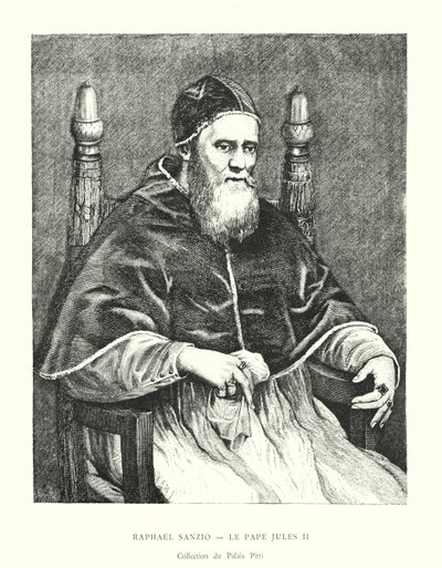 Raphael Sanzio, II. Julius pápa, Pitti-palota gyűjtemény (metszet) alkotó: Italian School