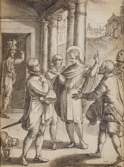 Vallási jelenetek (toll és tinta papíron) alkotó: Italian School