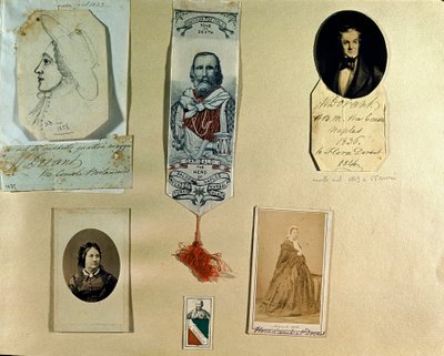 Risorgimento: kollázstábla Giuseppe Garibaldi (1807-1882) olasz hazafi körül. Róma, Risorgimento Múzeum alkotó: Italian School