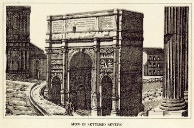 Róma: Septimius Severus boltíve (litho) alkotó: Italian School